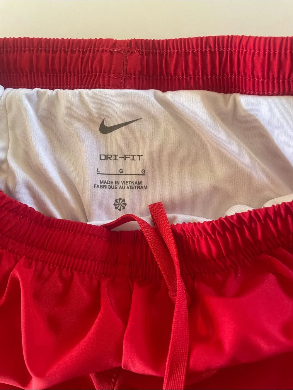 Nike Kids Red and White Athletic Shorts